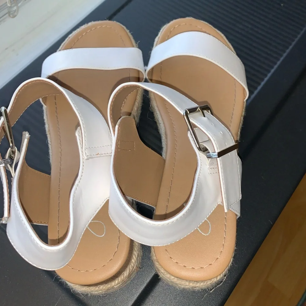 J Adams Platform Sandals with White Strap. Size 8.5, loosely worn - Picture 3 of 5